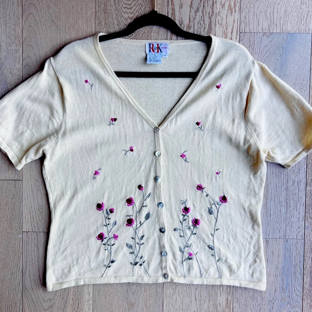 R&K Originals Vintage Women’s Cardigan CottageCore GrannyCore Y2K Size 14